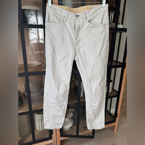 Rag & Bone straight leg jeans ecru light gray beige high rise waisted pants - Picture 2 of 9